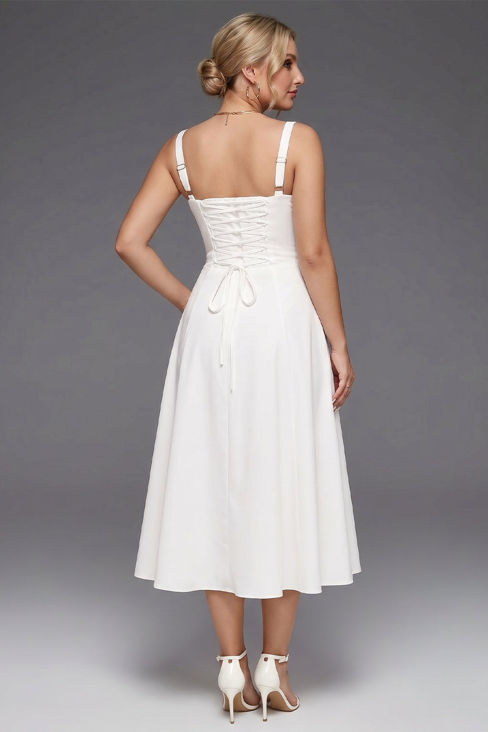 Curveins Plus Size Strap Corset Midi Dress