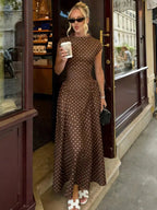 Sleeveless Slim-Fit A-Line Maxi Dress