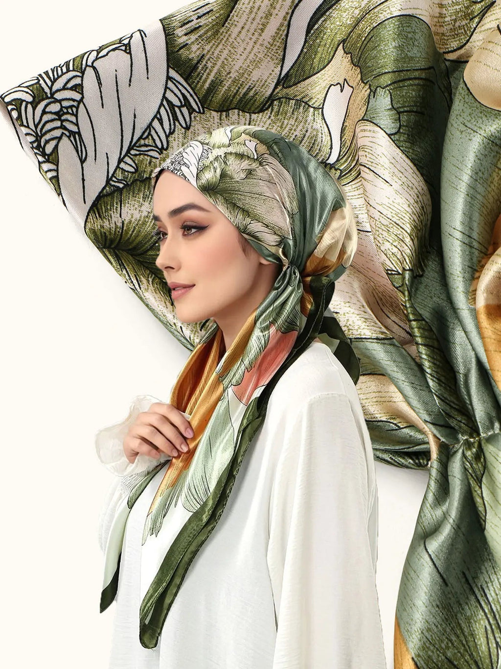 Elegant Satin Hijab Scarf, Soft Breathable Fabric, Easy Sweat Absorption, Perfect for Daily Wear, Elastic Fit Design, Head Scarf