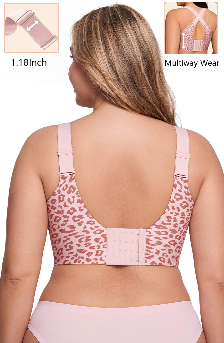 Curveins Plus Size Padded Wireless Full Coverage Comfortable Bra for Big Chest