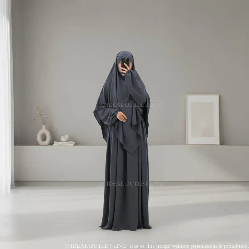L'Ensemble de prière, Abaya Khimar 2 pièces en Tissu Jazz, Mastour et Pratique