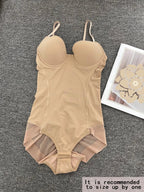 Slimming Bodysuit Shapewear with Bra, Adjustable Straps and Hook Closure, Lightweight Shaping Underwear for Women, Perfect for Evening Gowns