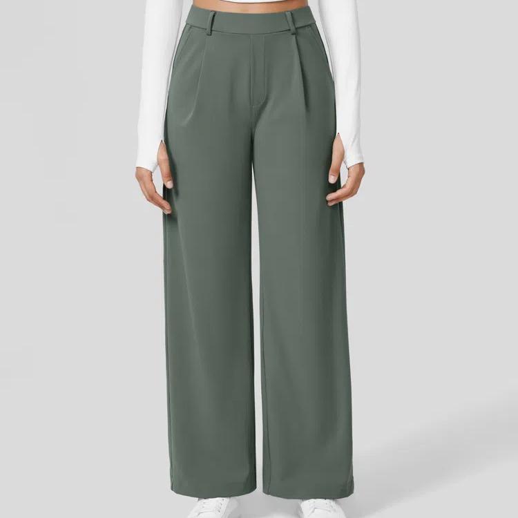 High Waisted Pocket Straight Leg Work Pants, Business Casual Outfits for Women, Women's Sports & Outdoor Clothing