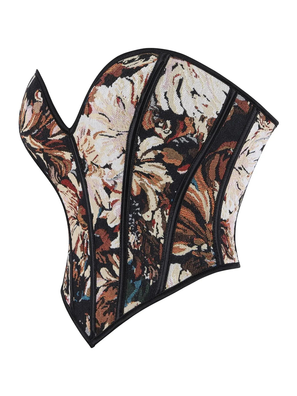 Women's Floral Print Shapewear Tops, Fashionable Lace Up Closure Corset, Tummy Control Shaper for Women