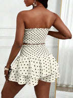 Women's cropped vest and mini skirt set
