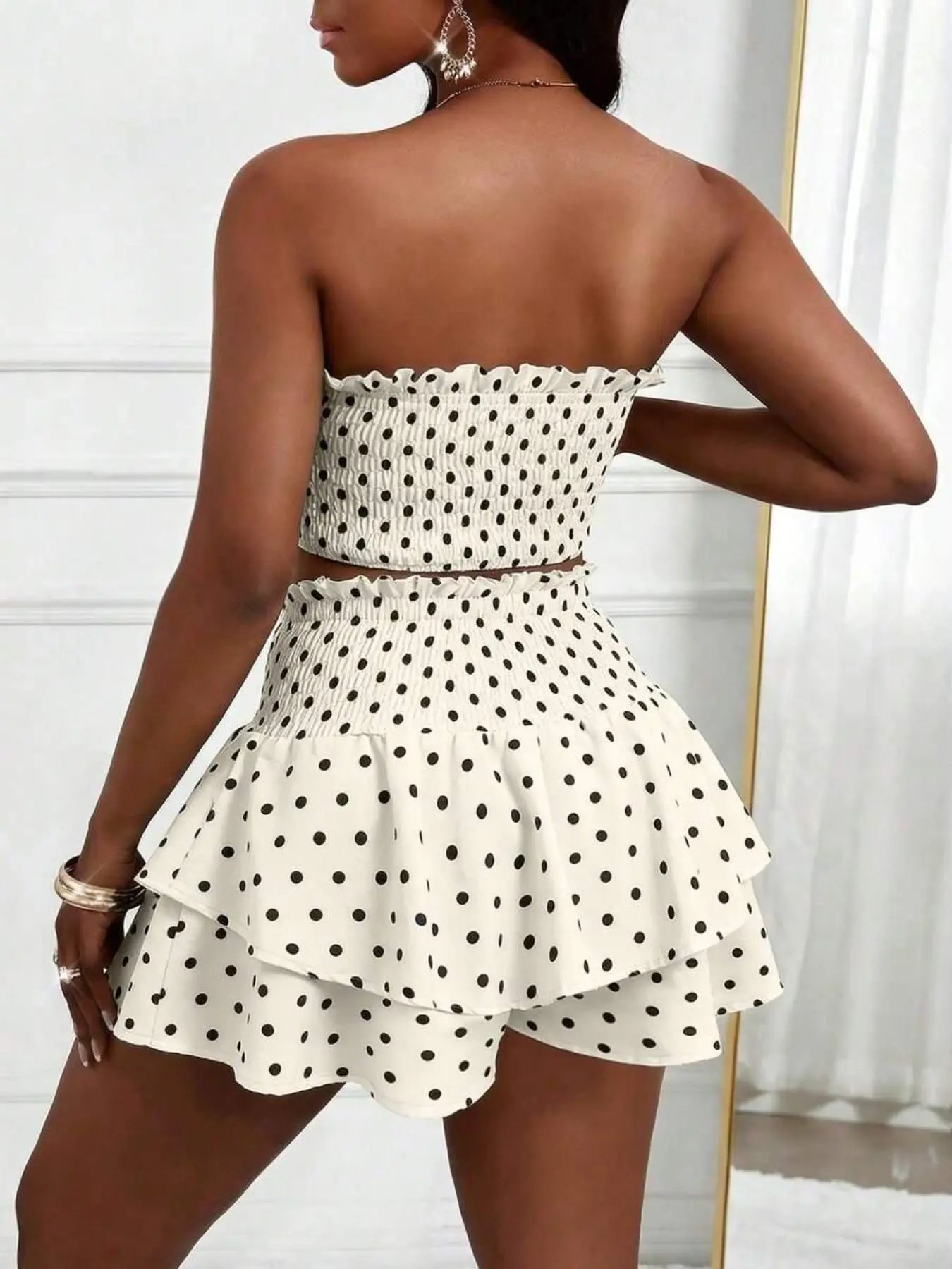 Women's cropped vest and mini skirt set