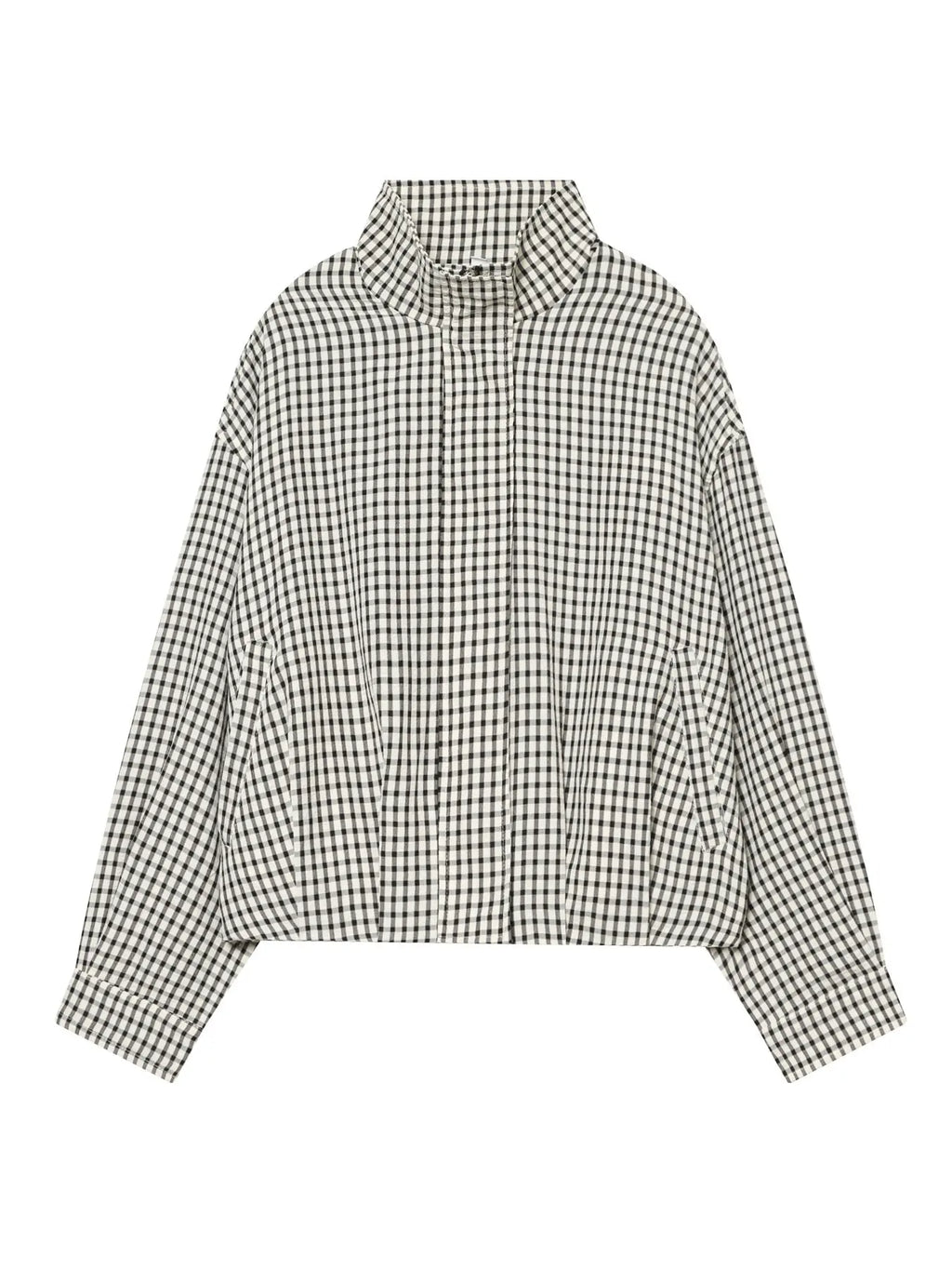 Women's Loose-Fit Plaid Bomber Jacket