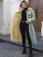 Women's Fall Winter Basic Chic Fashion Long Denim Jacket