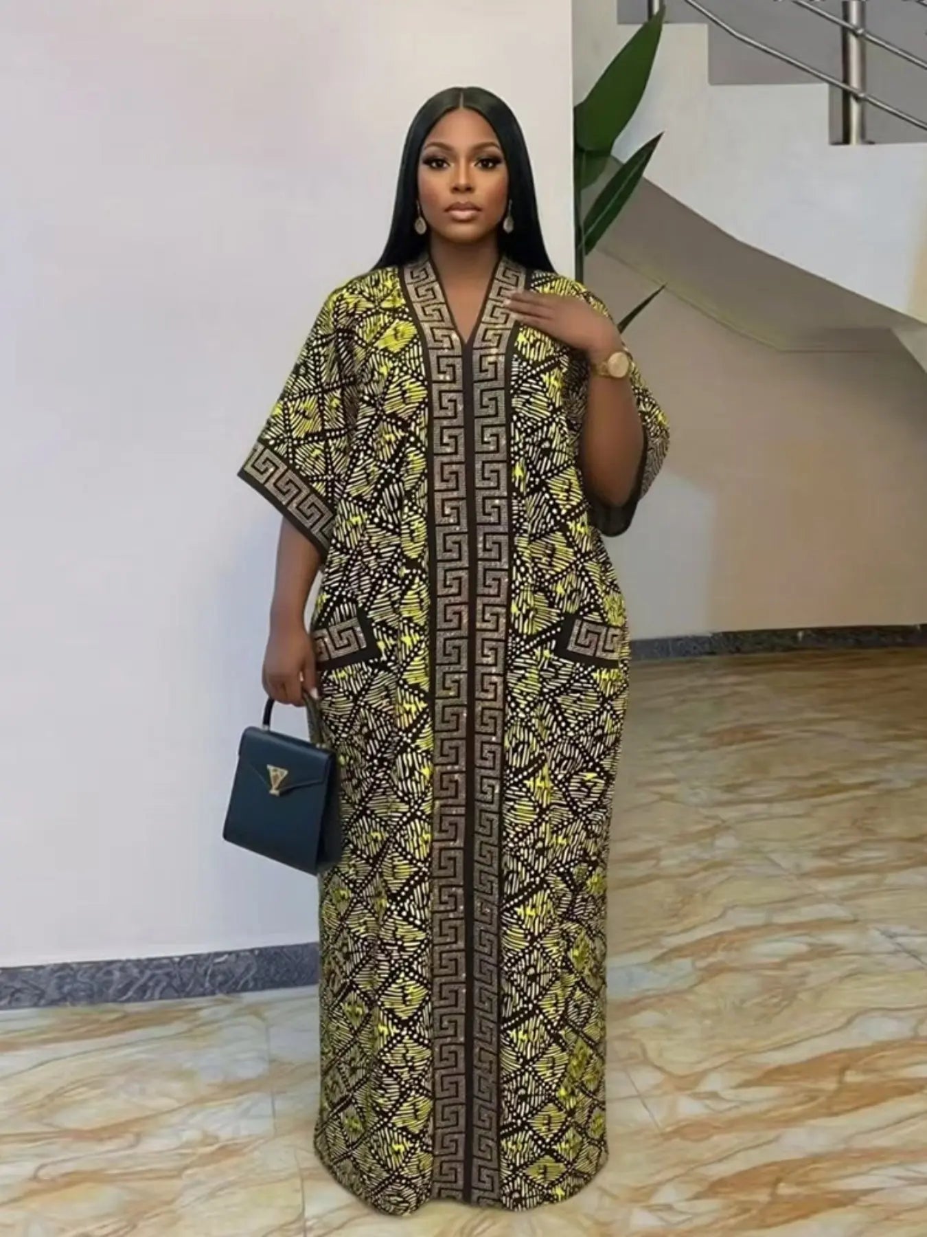 Plus Size African-Style Kaftan Dress for Women