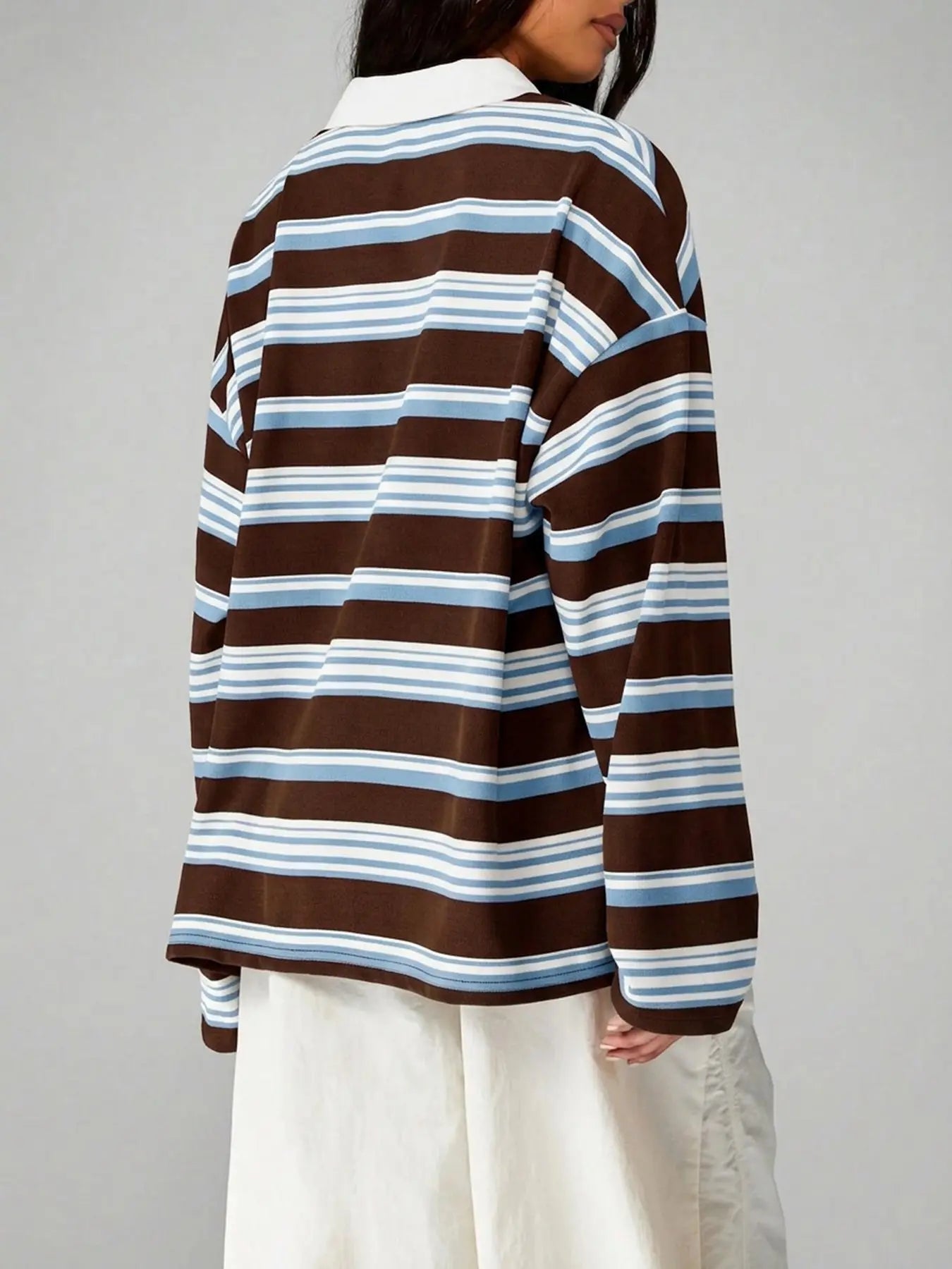 Vintage Striped Collared T-Shirt