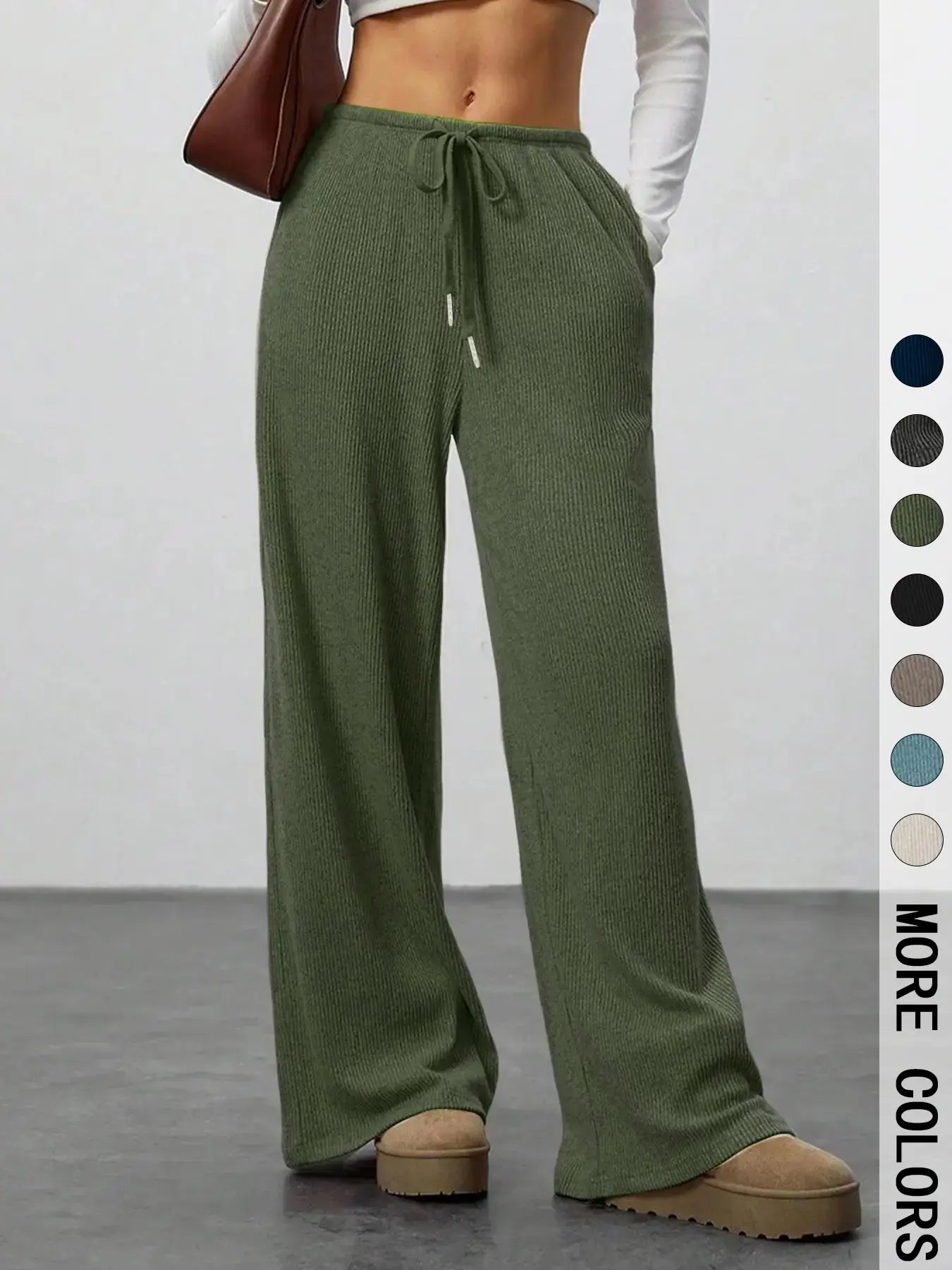 High Waist Comfortable Wide Leg Casual Jogging Pants