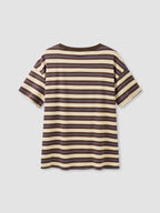 Women's Classic Casual Striped Long Sleeve Spring Fall Round Neck Fitted Top