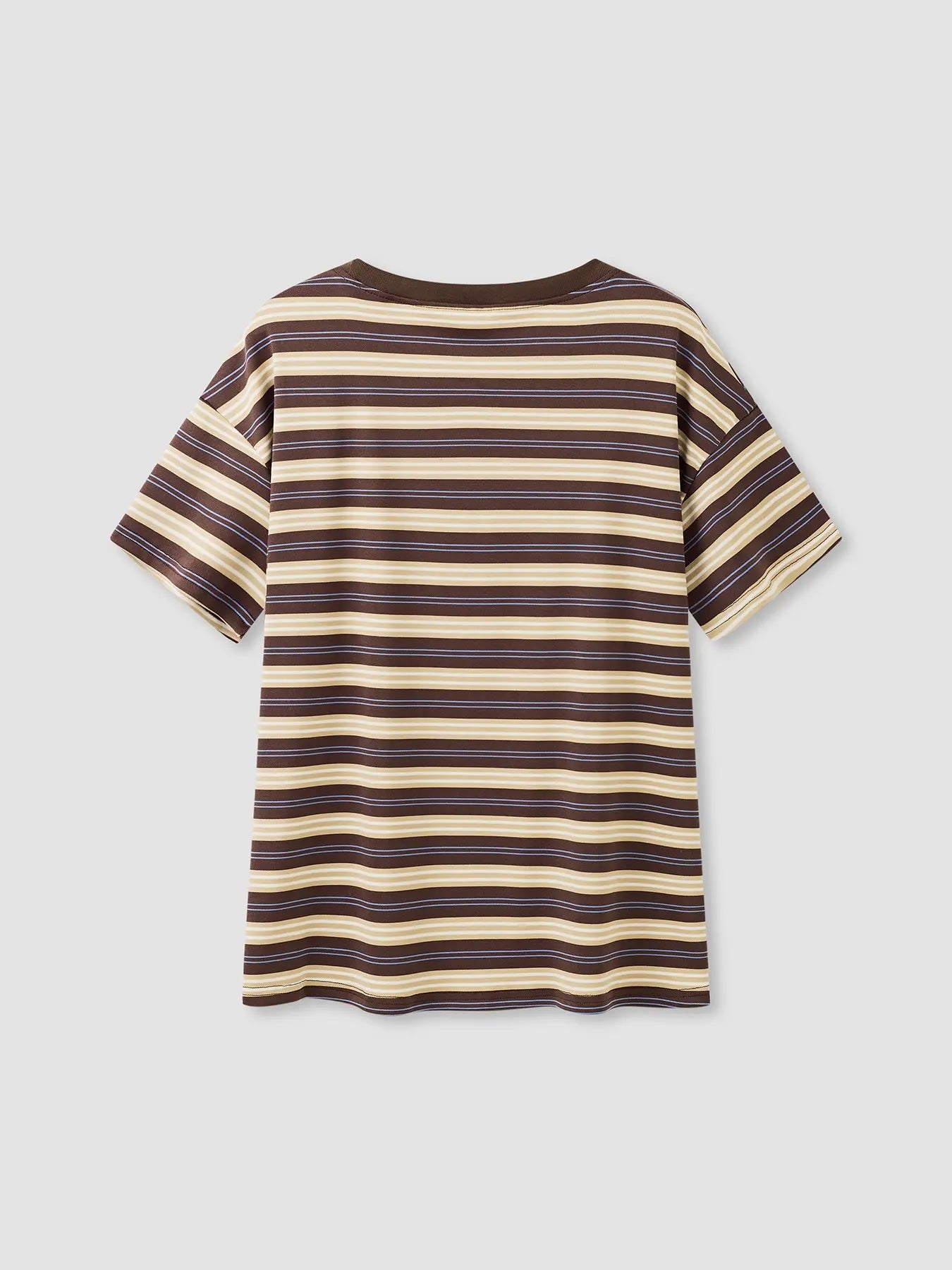 Women's Classic Casual Striped Long Sleeve Spring Fall Round Neck Fitted Top