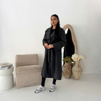 Womens Trench Belted Buttoned Coat
