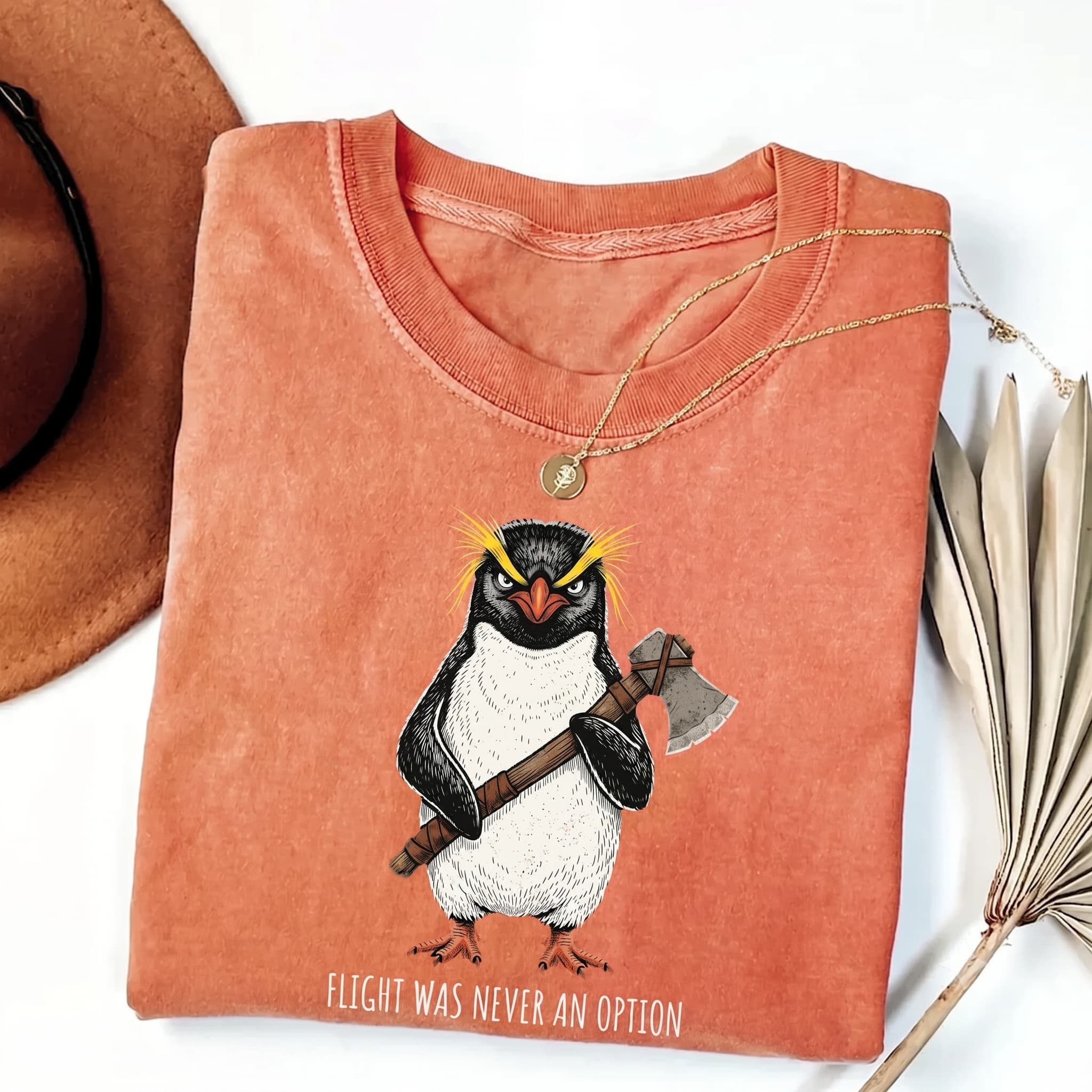 Flight Was Never an Option Comfort Penguin Meme T-shirt