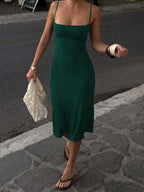 Women's Basic Solid Color Bodycon Slip Dress