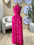 Women's O-Neck Sleeveless A-line Maxi Dress