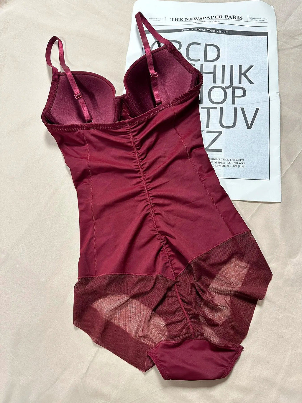 Women's Ruched Slimming Bodysuit Set, Thin Strapless Design, Perfect for Evening Gowns, All-Season Comfortable Underwear