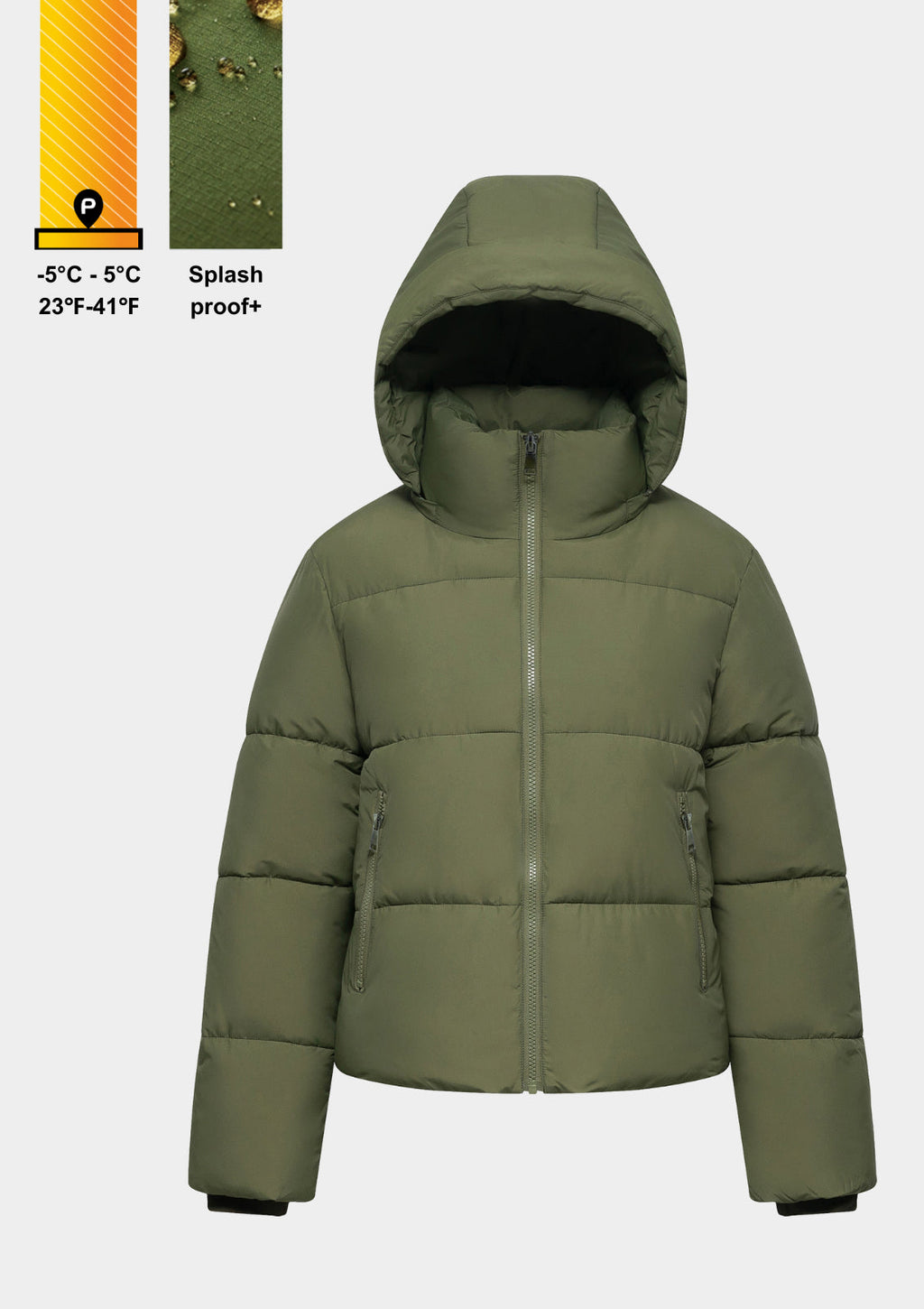 Detachable hooded down jacket