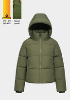Detachable hooded down jacket