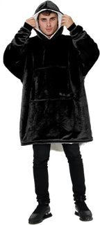 Oversized Hoodie Blanket Men Women, Ultra Soft Sherpa Fleece Warm Cosy Wearable Throw Sweatshirt Snuggle Oodies for Adults Teens with Big Pocket