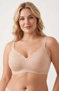 Curveins Ruffle Jelly Bra No Underwire Seamless Push Up Support Comfortable Wireless Everyday Bra