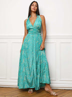 Robe longue multi-portés à imprimé cachemire
