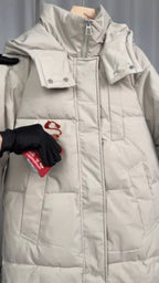 Detachable hooded down jacket