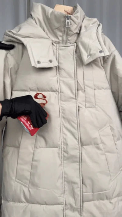 Detachable hooded down jacket