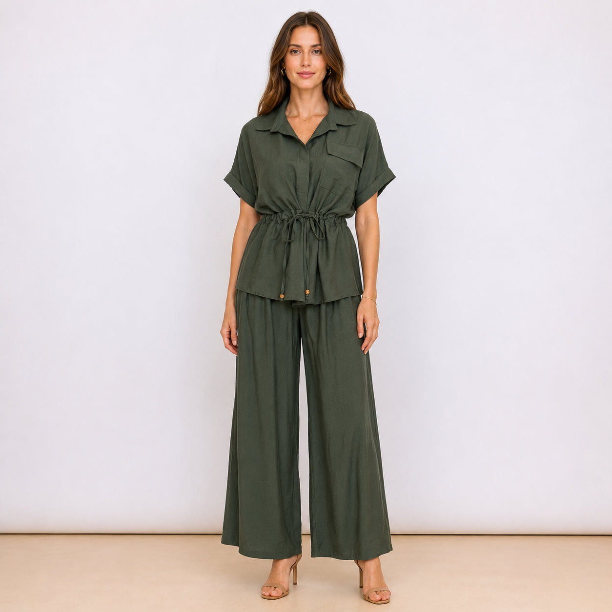 [2026] Capri, Completo Camicia Con Coulisse In Vita E Pantalone Coordinato