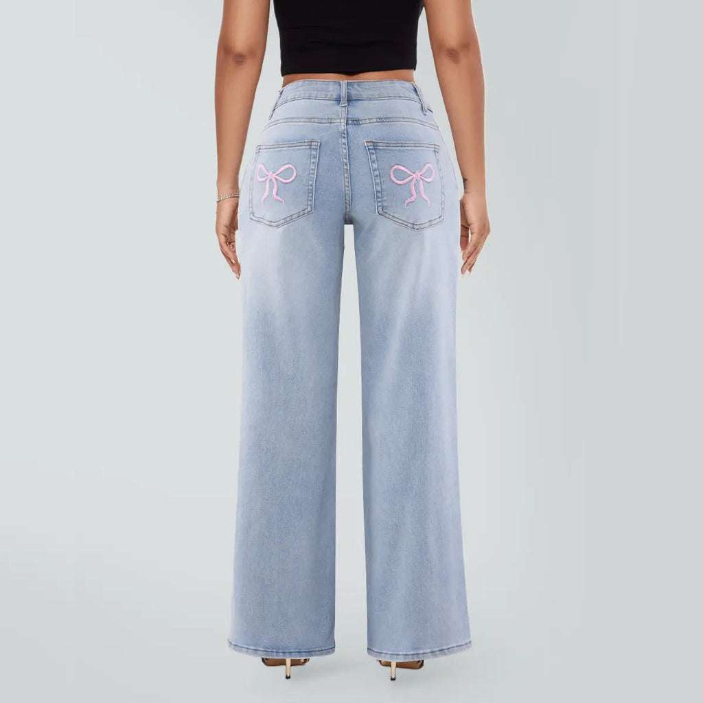 Magic SHAPUM Mid Low Waist BBL Jeans for Women Wide Leg Loose Fit Comfortable Stretchy Denim Pants BLACK B Stretch Denim Tights leg baggy jean