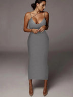 Women's All Over Leopard Print Asymmetrical Cami Dress, Elegant Sleeveless Spaghetti Strap Bodycon Dress for Party Club Night Out, Fashion Sundress, Ladies Summer Clothes, Midi Dress