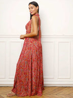 Robe longue multi-portés à imprimé cachemire