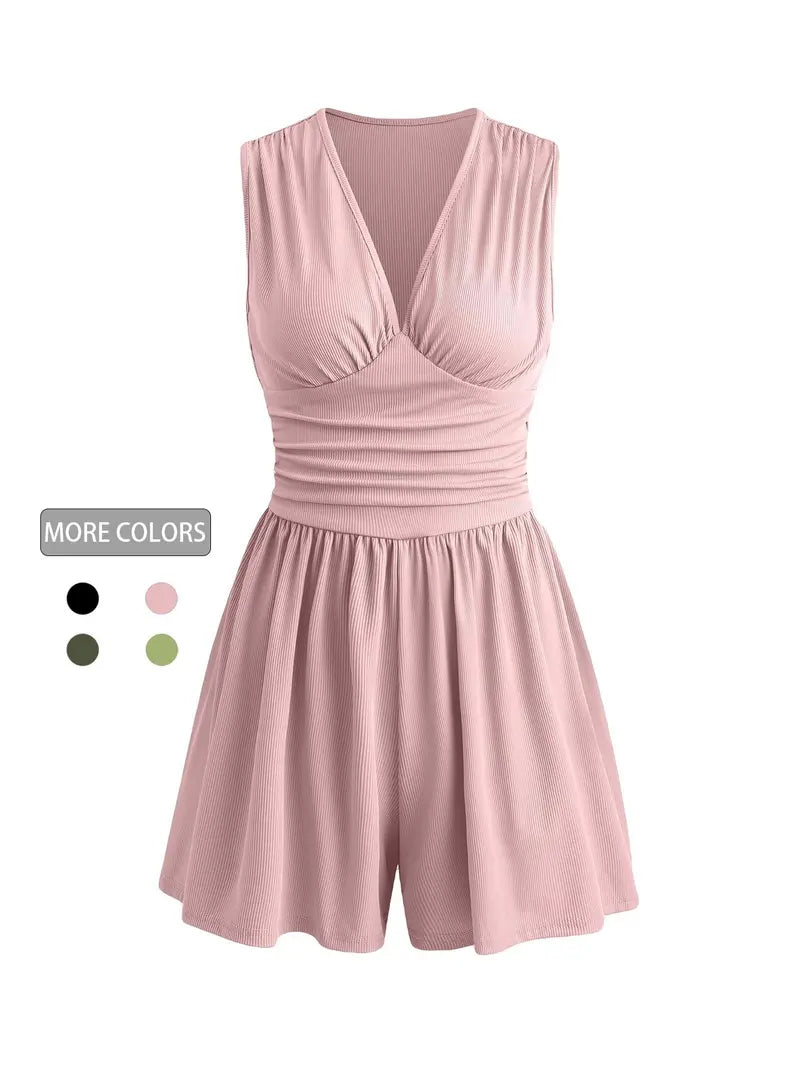 Women's Spring/Summer Sleeveless V-Neck Romper