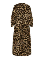 Women's Casual Boho All-Over Leopard Print Dress, Street Long Dress for Vacation Wear, Ladies Clothes for Daily Wear