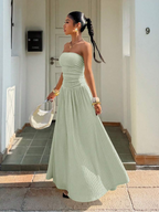 Women's Summer Elegant Strapless Maxi Dress
