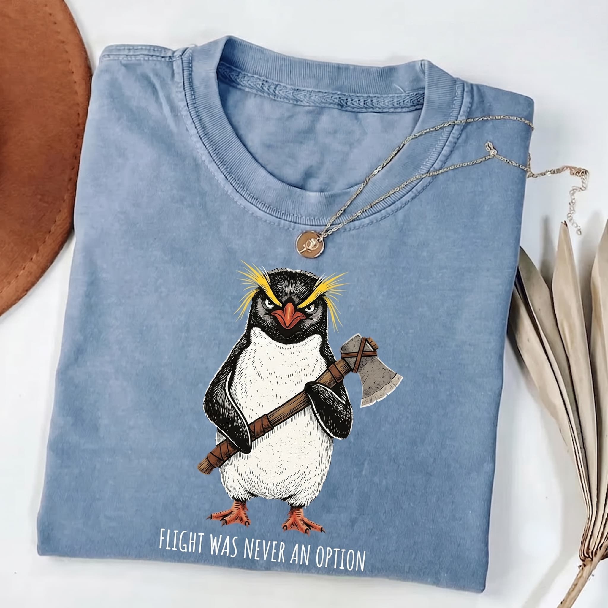 Flight Was Never an Option Comfort Penguin Meme T-shirt