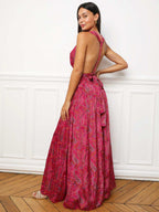 Robe longue multi-portés à imprimé cachemire