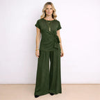 Completo Con Pantalone Fluido E Maglia Con Fiocco