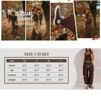 Corduroy Overalls for Women Barrel Wide Leg Bib Corduroy Pants Women Adjustable Romper Jumpsuit with Pockets
