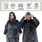 Oversized Hoodie Blanket Men Women, Ultra Soft Sherpa Fleece Warm Cosy Wearable Throw Sweatshirt Snuggle Oodies for Adults Teens with Big Pocket