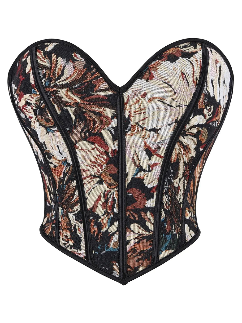 Women's Floral Print Shapewear Tops, Fashionable Lace Up Closure Corset, Tummy Control Shaper for Women