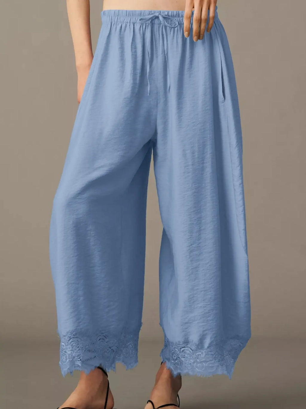 Women's Casual Pocket Elastic Waist Long Pants