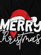 Christmas Family Matching Glow In The Dark Letters Print Long-sleeve Pajamas Sets with Christmas Socks Black+White