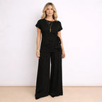 Completo Con Pantalone Fluido E Maglia Con Fiocco