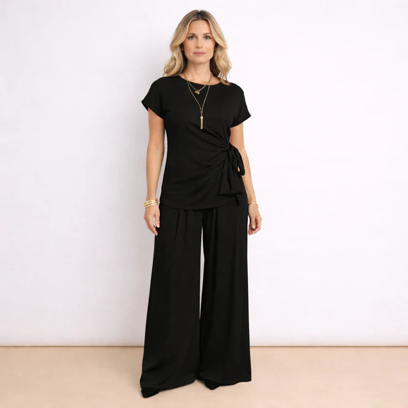 Completo Con Pantalone Fluido E Maglia Con Fiocco