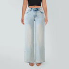 Magic SHAPUM Mid Low Waist BBL Jeans for Women Wide Leg Loose Fit Comfortable Stretchy Denim Pants BLACK B Stretch Denim Tights leg baggy jean