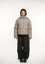 Detachable hooded down jacket