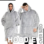 Oversized Hoodie Blanket Men Women, Ultra Soft Sherpa Fleece Warm Cosy Wearable Throw Sweatshirt Snuggle Oodies for Adults Teens with Big Pocket
