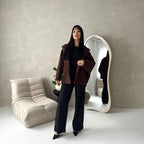 Ladies Collar Batwing Pocket Lined Jacket
